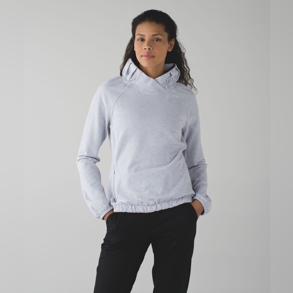 Lululemon After All Pullover French Terry Sweatshirt Heathered Cool Breeze